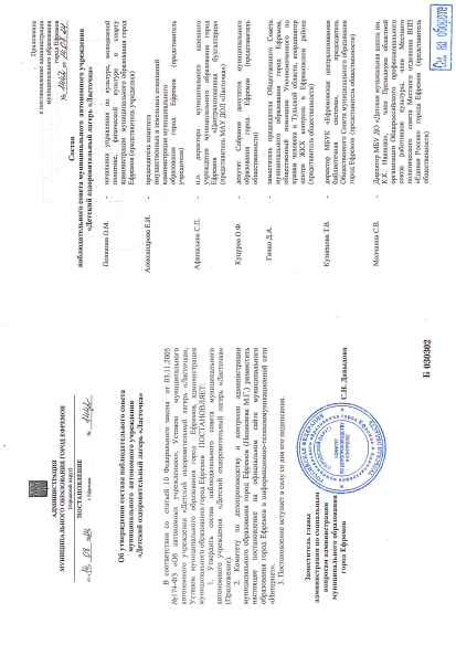 Пост. об утвержд. состава наблюд. совета